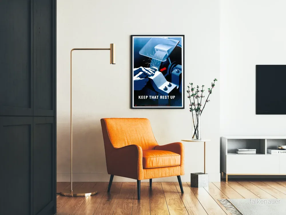 Vintageposter 'Keep That Rest Up' industriell konst och arbetsmiljösäkerhet - Bild 2