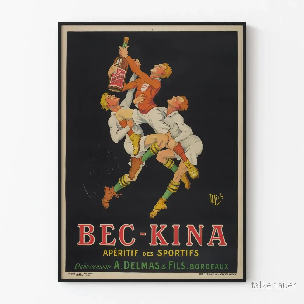 Vintageposter Bec-Kina sportig aperitif