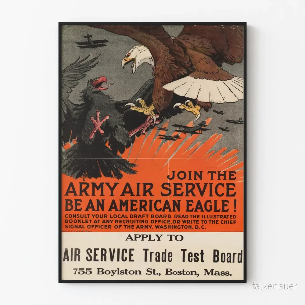 Vintageposter Join the Army Air Service - Historisk väggdekoration