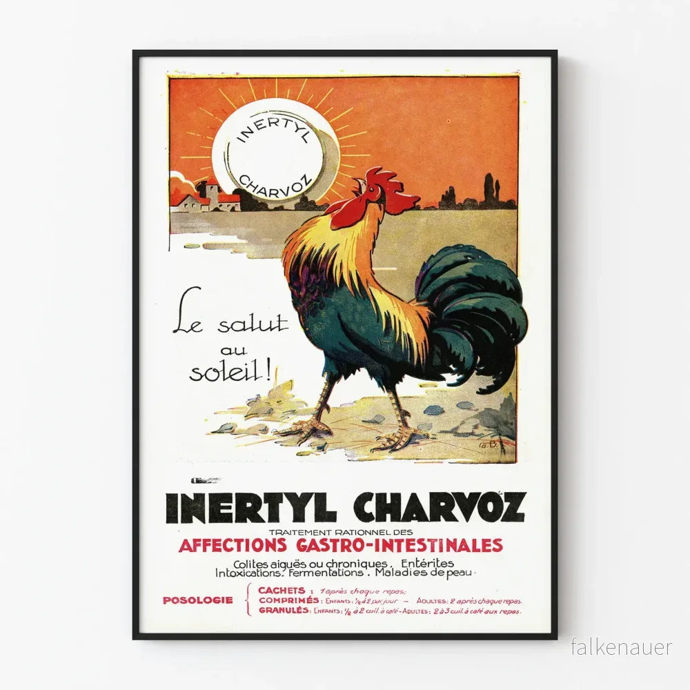 Vintageposter Inertyl Charvoz - Väggdekoration för Gastrointestinala Systemet