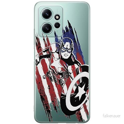 ERT GROUP mobiltelefonfodral för Xiaomi REDMI NOTE 12 4G originalt och officiellt licensierat Marvel mönster Capitan America 016 anpassad till formen på mobiltelefonen, gedeeltelijk transparant 5905511954321
