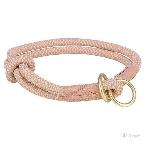 TRIXIE mjuk lina tågstopp krage storlek L XL: halsomkrets 55 cm/13 mm i rosa steglöst justerbart hundhalsband av vävt rep för hundar, enkel stängning 1984807 4053032664050