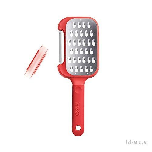 Trebonn Peel + Galler, 2 i 1 verktyg, Praktisk peeler för skalning och rivjärn. Rostfritt stålblad. Perfekt grönsaker, choklad, ost frukt 8056860330148