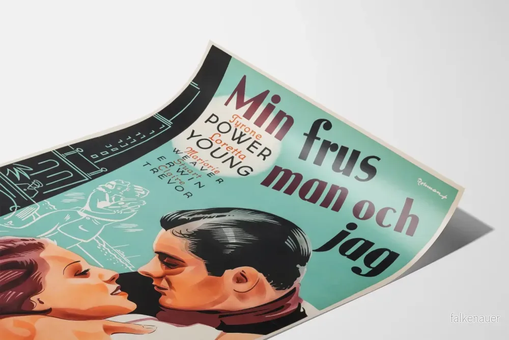 Vintage romantisk poster Min frus man och jag för väggdekoration - Bild 3