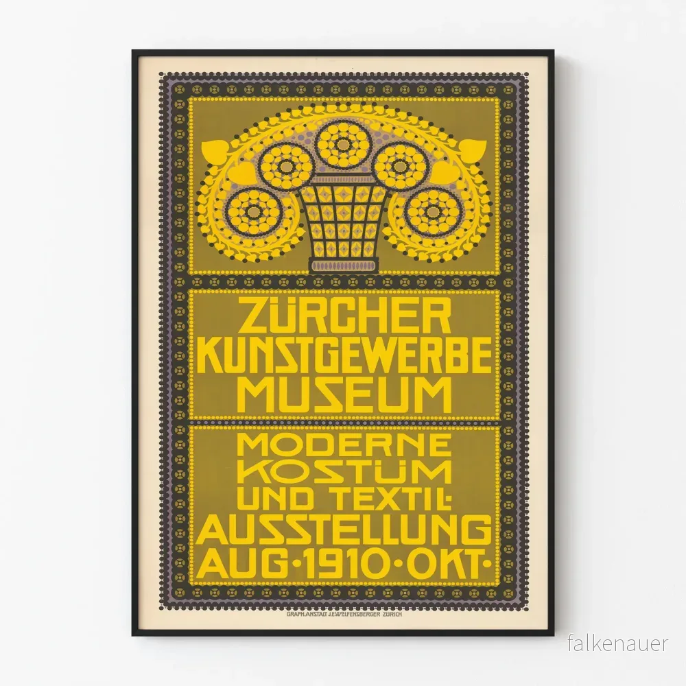 Vintageaffisch Zürcher Kunstgewerbemuseum 1910