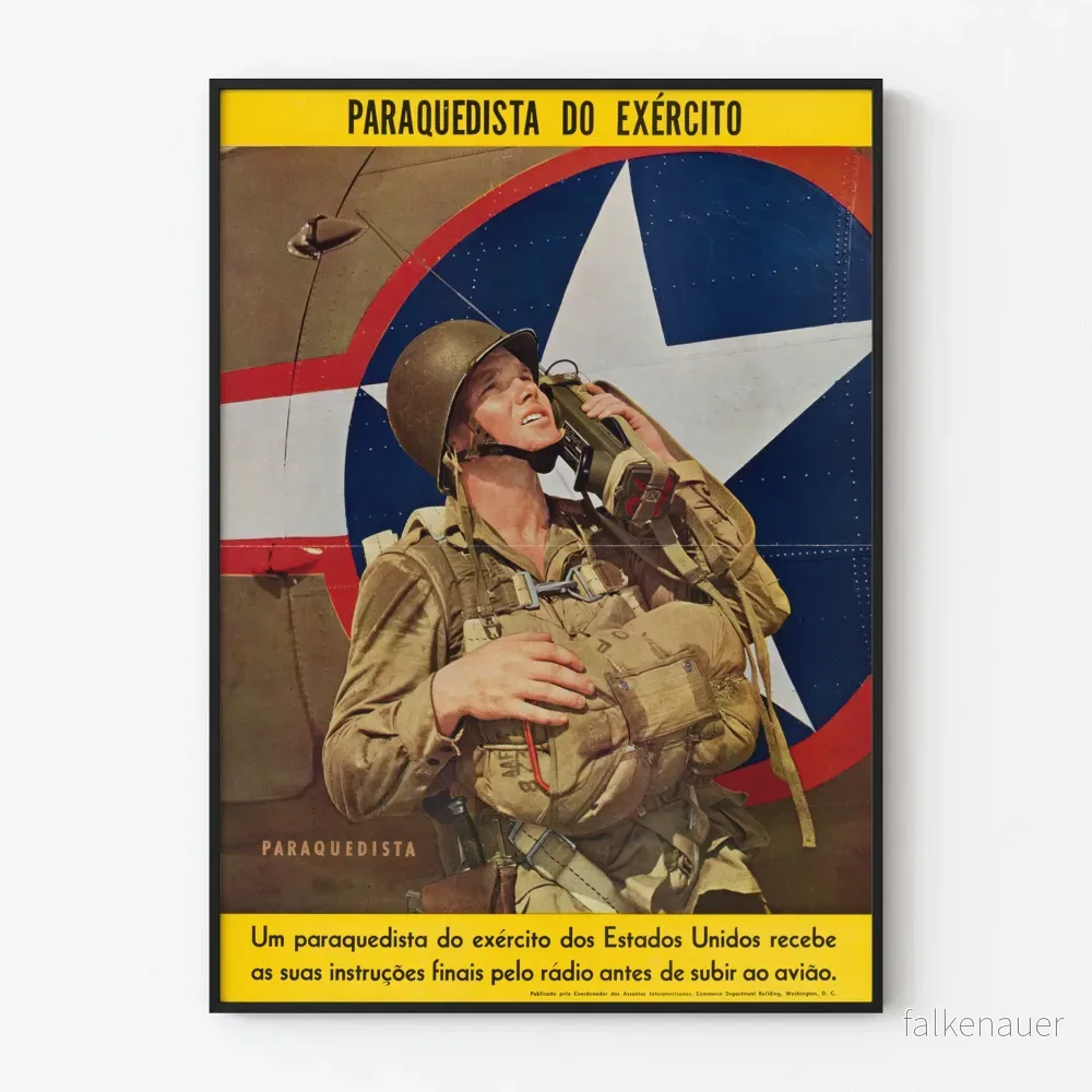 Vintage fallskärmsjägarposter från den amerikanska armén