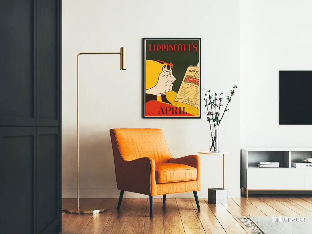 Vintageposter Lippincott's april - Retro väggdekoration - Bild 2
