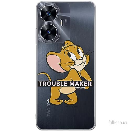 ERT GROUP mobiltelefonfodral för Realme C55 originalt och officiellt licensierat Tom & Jerry mönster 012 optimalt anpassad till formen på mobiltelefonen, gedeeltelijk transparant 5905511866013