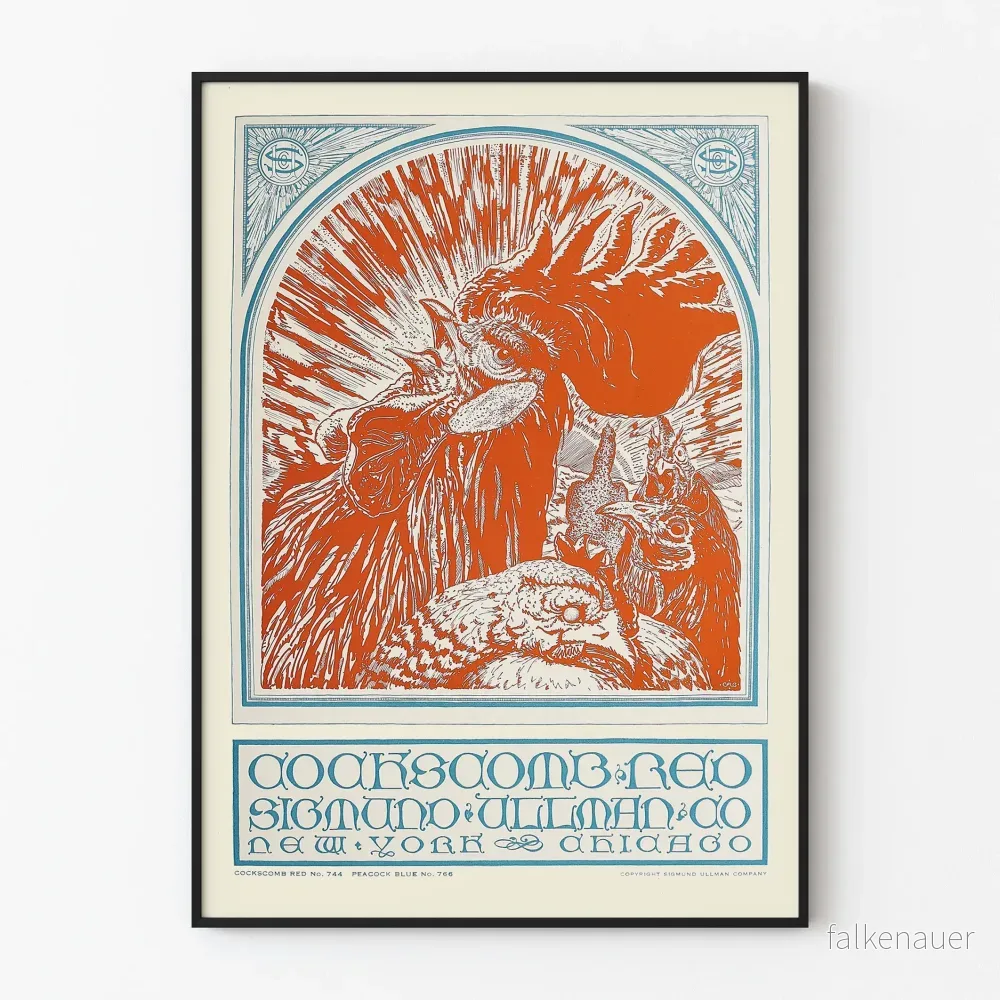 Dekorativ poster Röda tupp Sigmund Ullman & Co Dekorativ poster Röda tupp Sigmund Ullman & Co