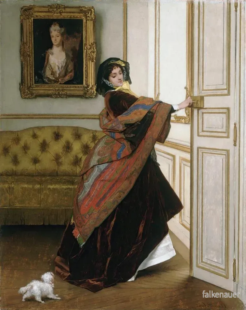 Målning Veux-tu sortir avec moi Fido - Alfred Stevens | Konsttryck - Bild 2