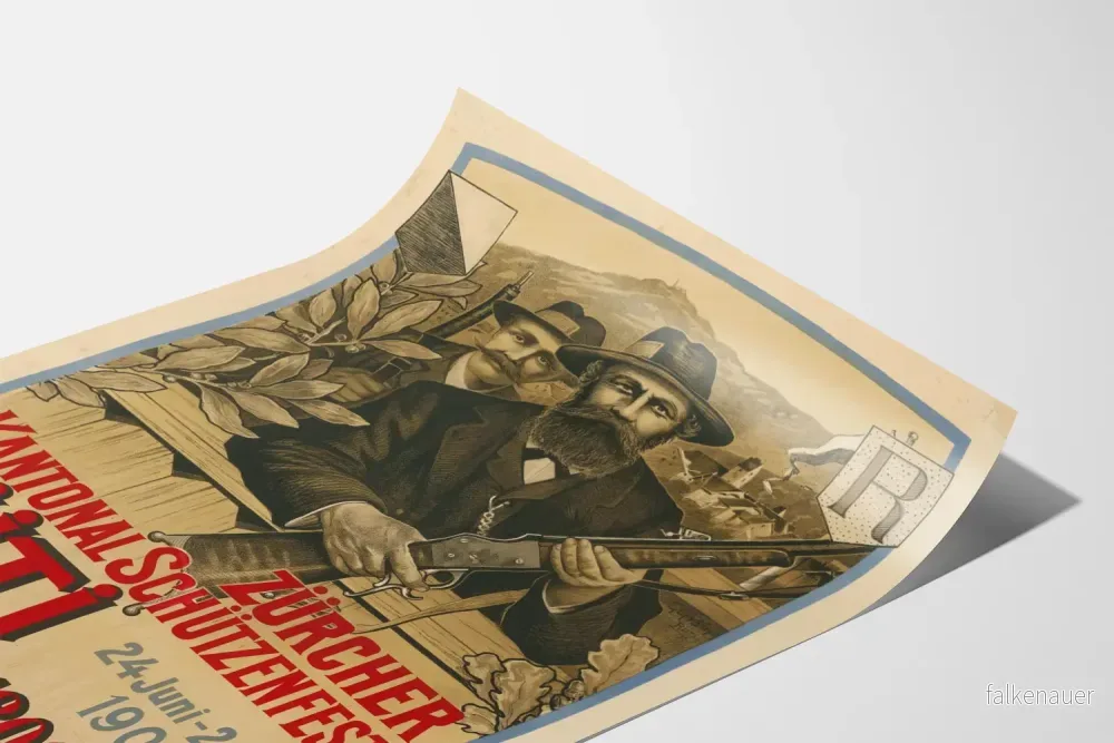 Vintageposter Zürich Schützenfest 1906 Rüti väggdekoration - Bild 3