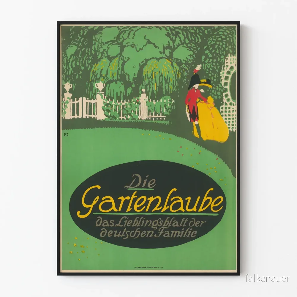 Vintageposter Die Gartenlaube - Retro väggdekoration i Art Nouveau-stil