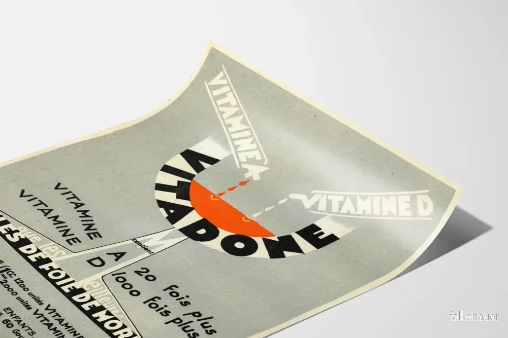 Vintageposter Vitadone fiskleverolja - Retro väggdekoration - Bild 3