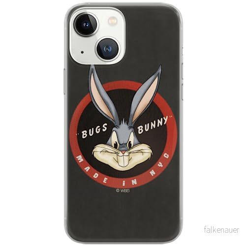 ERT GROUP mobiltelefonfodral för Iphone 13 originalt och officiellt licensierat Looney Tunes mönster Bugs 006 Vit optimalt anpassad till formen på mobiltelefonen, fodral tillverkad av TPU plast 5903932837346