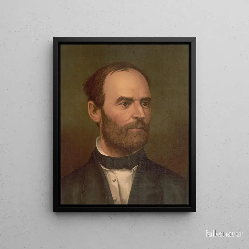 Porträtt i profil av William T. Sherman i målning – Strobridge Co Lith | Konsttryck Porträtt i profil av William T. Sherman i målning – Strobridge Co Lith | Konsttryck