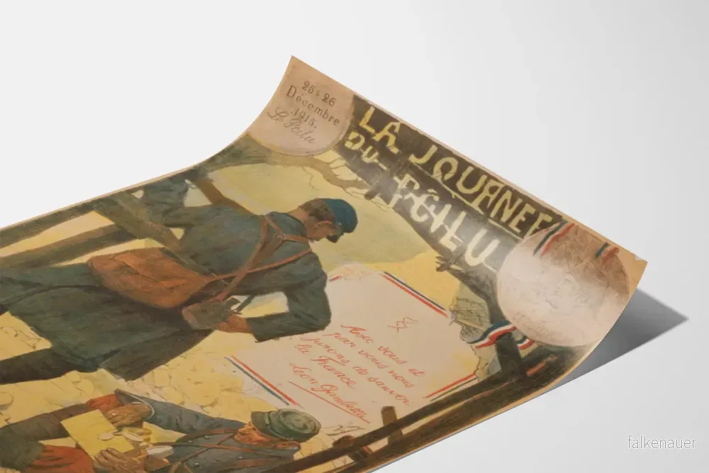 Vintageposter La Journée du Poilu 1915 historisk väggdekoration - Bild 3