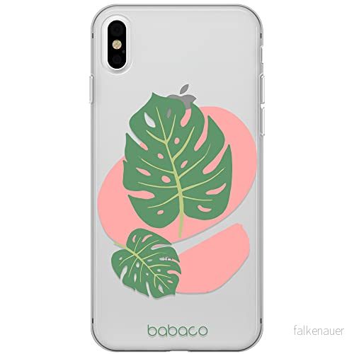 ERT GROUP mobiltelefonfodral för Apple Iphone XS Max originalt och officiellt licensierat Babaco mönster Plants 011 Vit optimalt anpassad till formen på mobiltelefonen, gedeeltelijk transparant 5903932575408