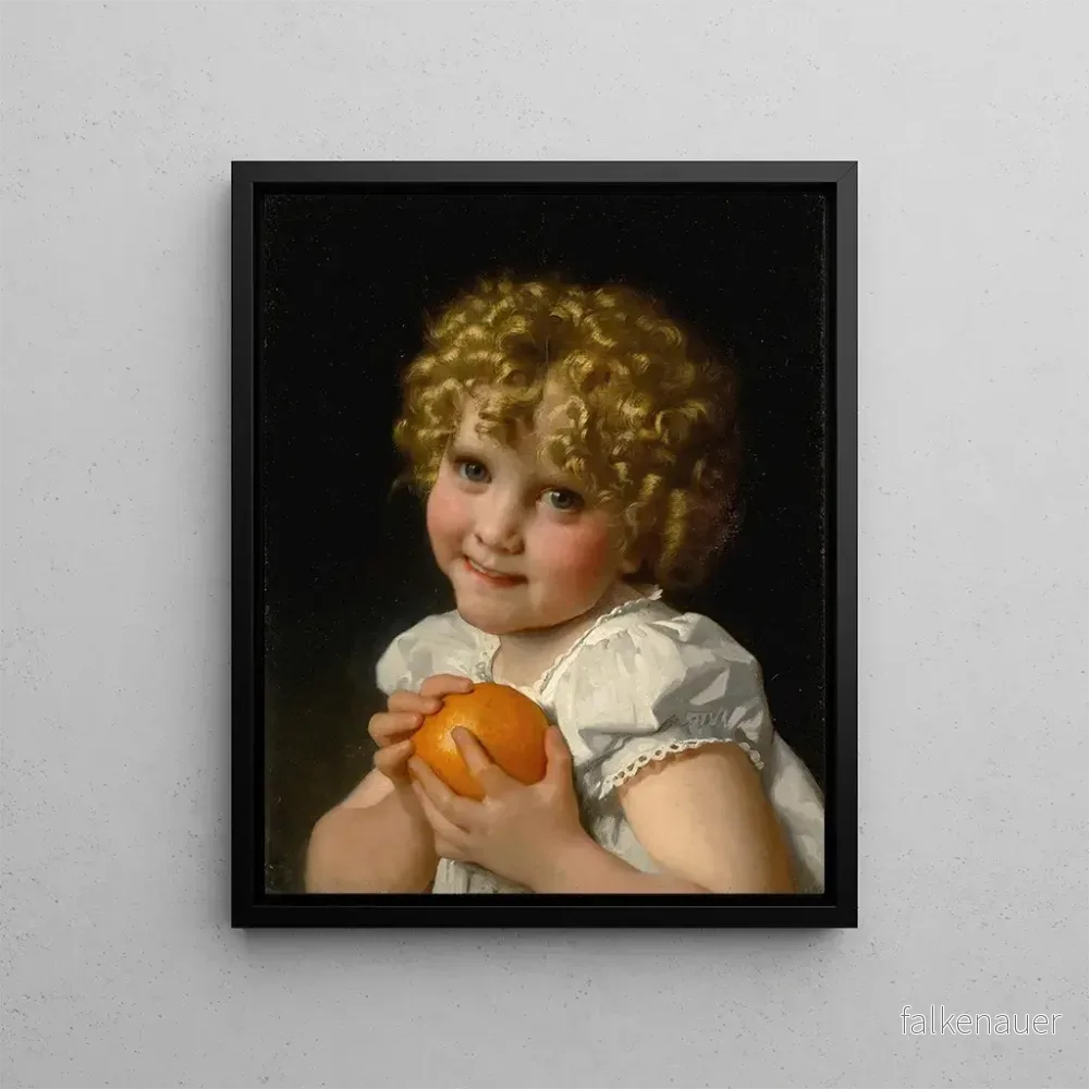 Målning Fillette à l'orange - Léon Jean - Basile Perrault | Konsttryck