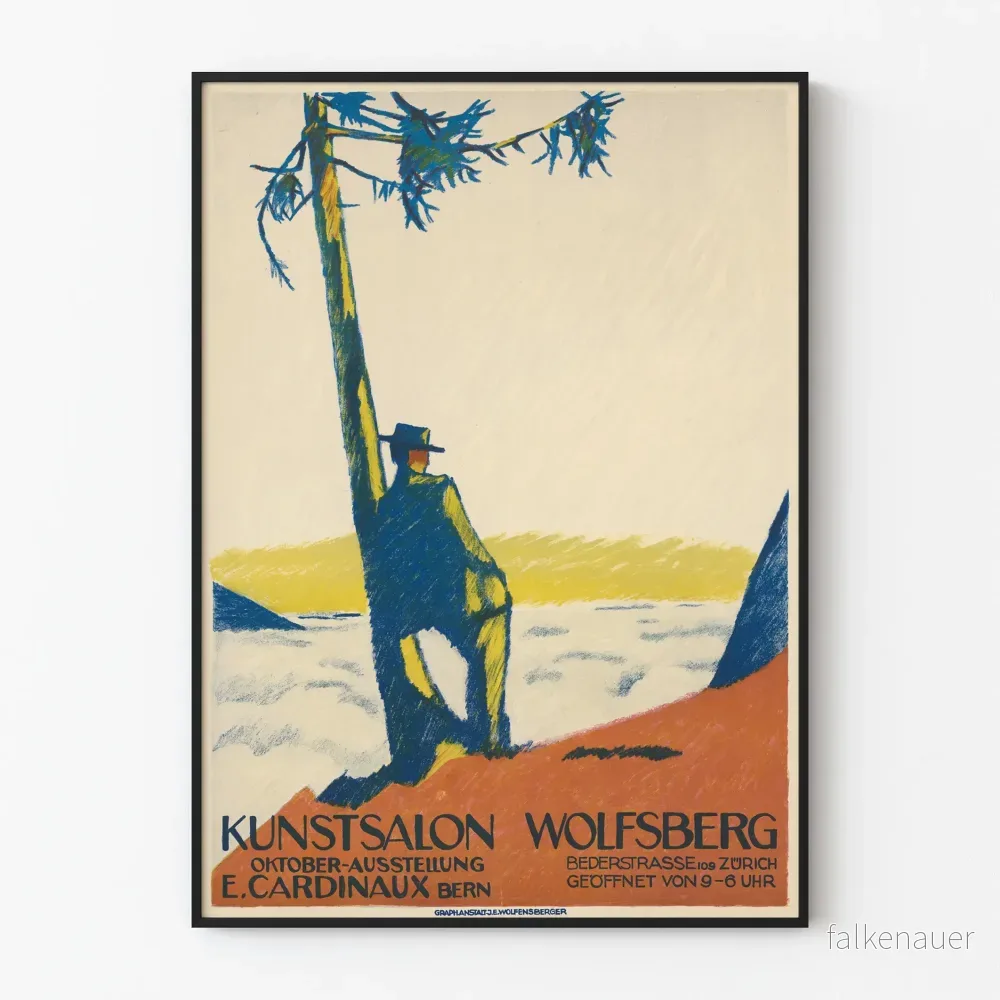 Vintageposter Kunstsalon Wolfsberg av E. Cardinaux