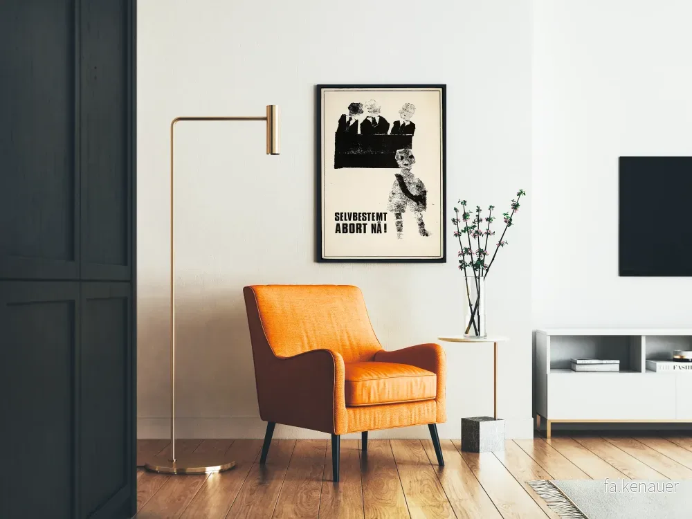 Vintage svartvit poster - SELVBESTÄMT ABORT NEJ! - Bild 2