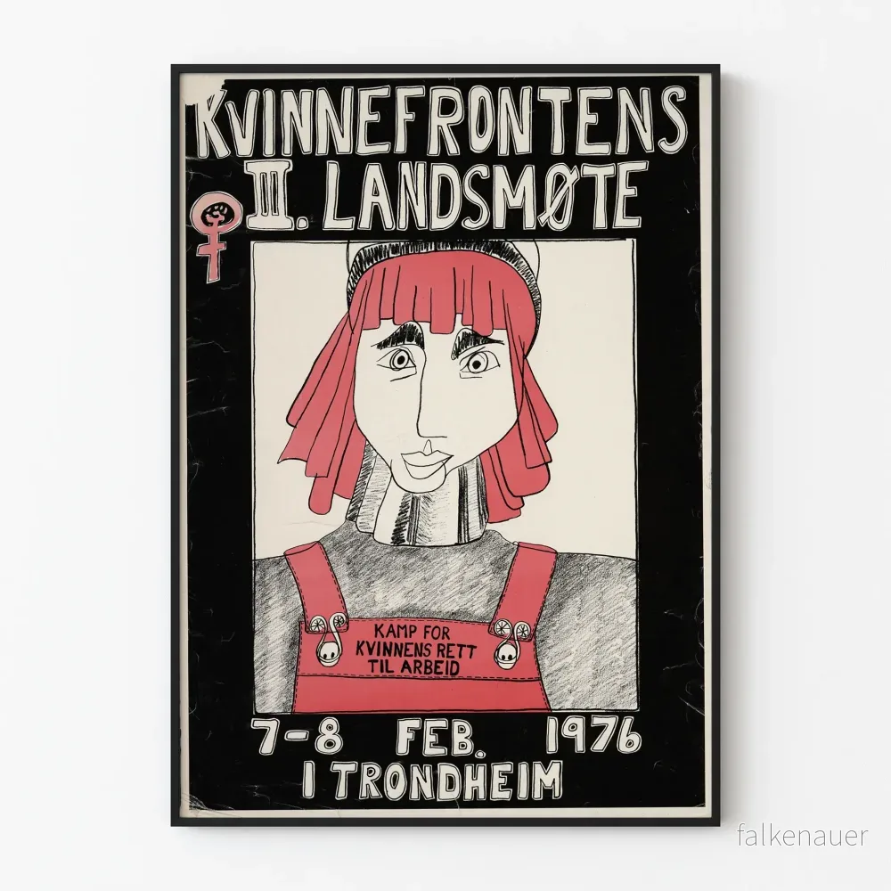 Vintage feministposter Kvinnefrontens III Landsmöte 1976