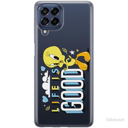 ERT GROUP mobiltelefonfodral för Samsung M53 5G originalt och officiellt licensierat Looney Tunes mönster Tweety 016 optimalt anpassad till formen på mobiltelefonen, gedeeltelijk transparant 5905795099817