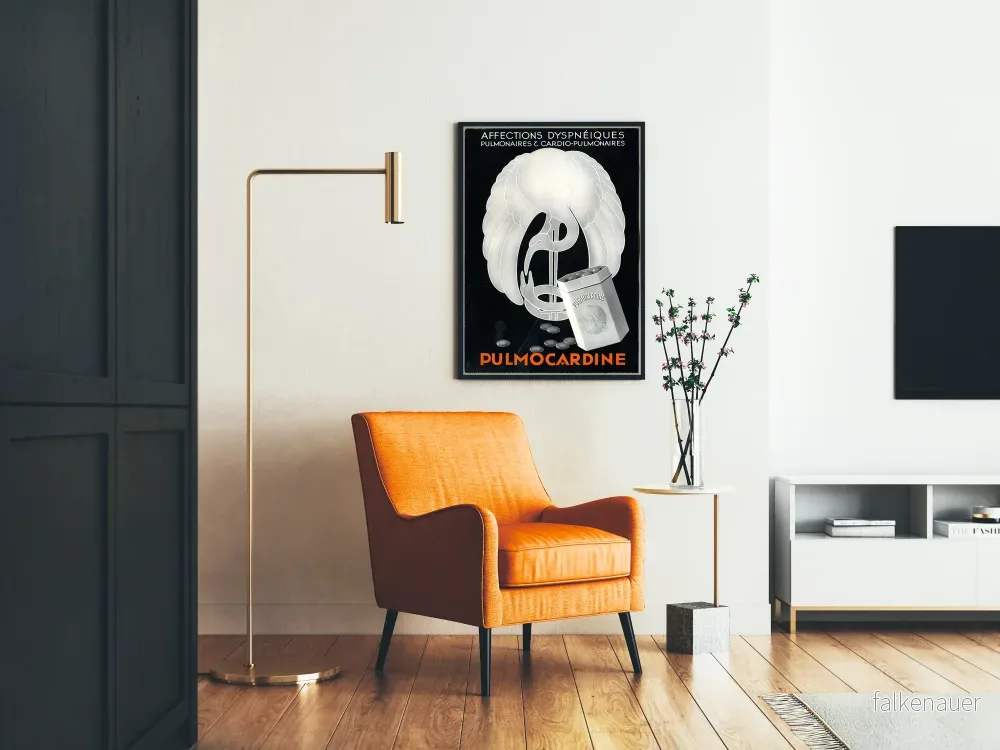 Vintage medicinsk poster Pulmocardine - Väggdekoration för lunghälsa - Bild 2