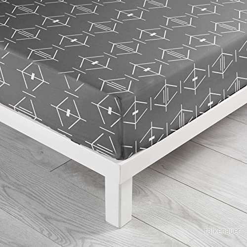 douceur d'intérieur, Påslakan för 2 personer 140 x 190 cm antracit, 100% bomull, Aristide 3574386442701