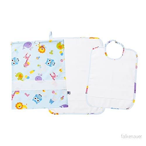 Filet set Asilo Tema Lettere och djur av 100% bomull med broderi vit 8057017879121