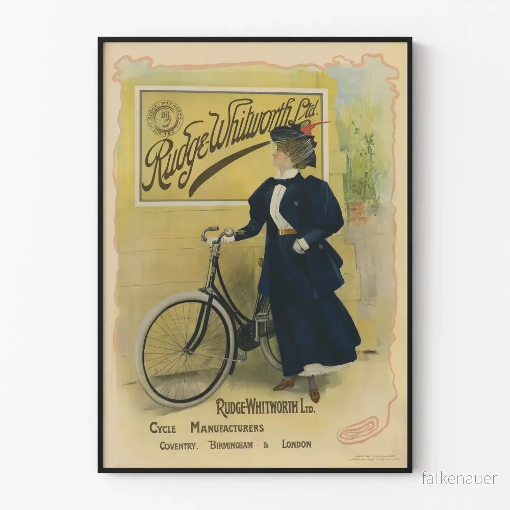 Vintageposter Rudge-Whitworth Ltd. - Dekorativ reklam för cykeltillverkare