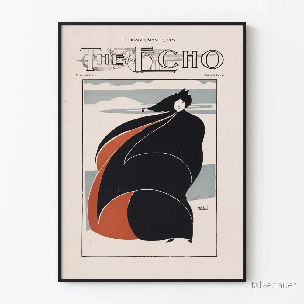 Vintageposter The Echo Chicago 1895 av Will H Bradley Vintageposter The Echo Chicago 1895 av Will H Bradley
