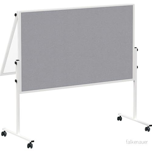 MAUL Moderationstavla MAULsolid flyttbar vikbar whiteboard/filtyta grå 4002390076463