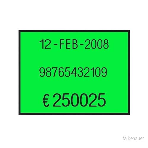 37×28 Låda 24 rullar Etiketter för prissättare, Permanent Fluo grön, 600 rulle, Totalt 14400 8021017671184 37×28 Låda 24 rullar Etiketter för prissättare, Permanent Fluo grön, 600 rulle, Totalt 14400 8021017671184