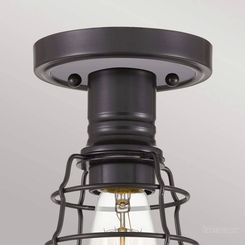 QUOIZEL Mixon taklampa med metallbur, brons 5024005595311