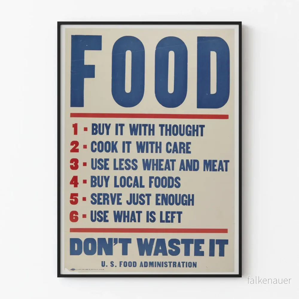 Vintageposter för förebyggande av matsvinn