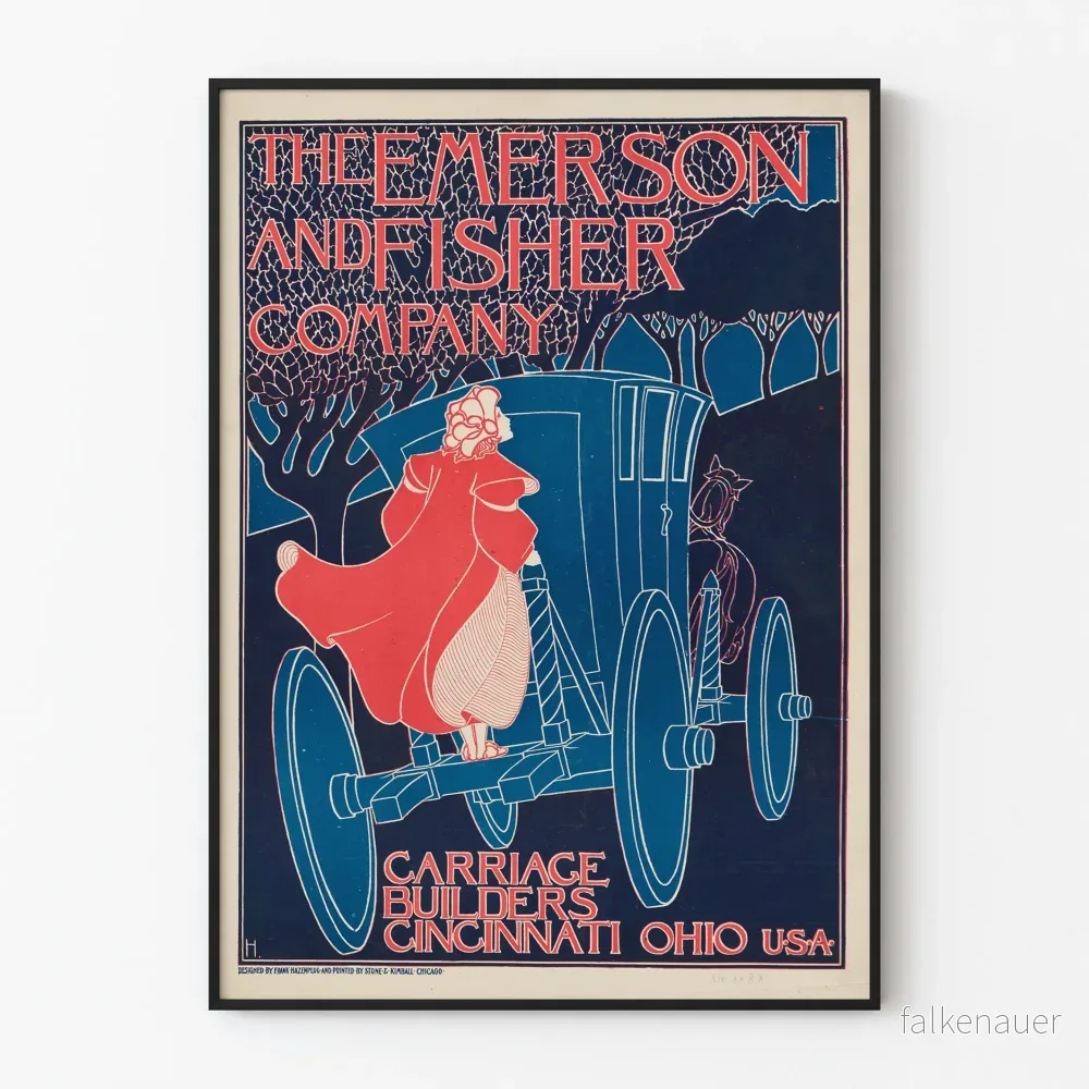 Vintageposter för Carrossiers Emerson och Fisher Cincinnati Ohio