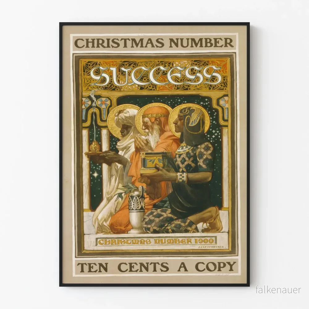 Vintage juldekoration affisch Success 1900 - Väggposter Artem Legrand