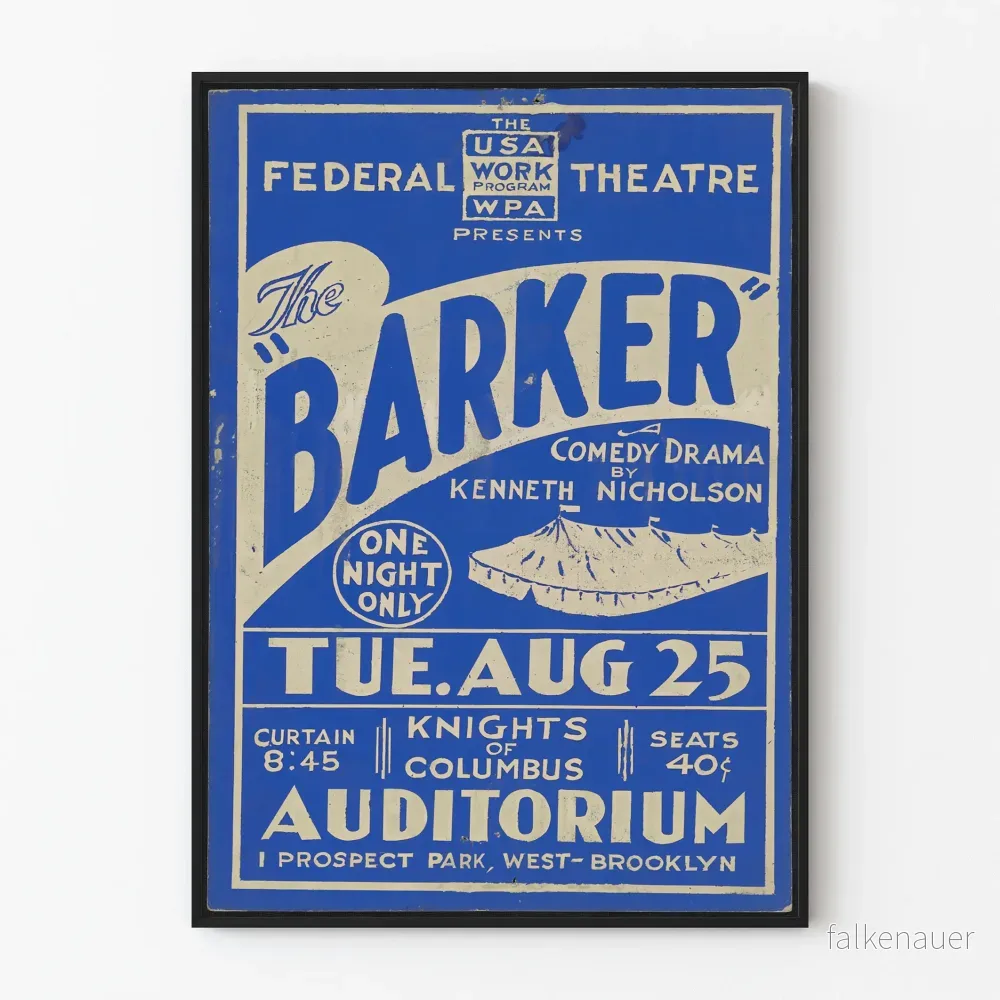 Vintageaffisch teater The Barker - Retro väggdekoration