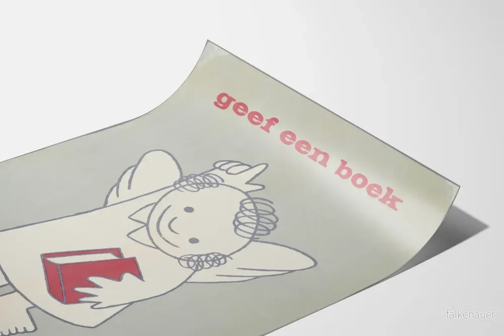 Vintageposter Ange med bok Röd - Ge en bok - Bild 3