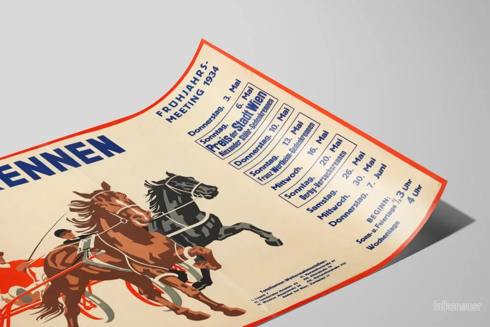 Vintageaffisch för travlopp vid Prater 1934 - Bild 2