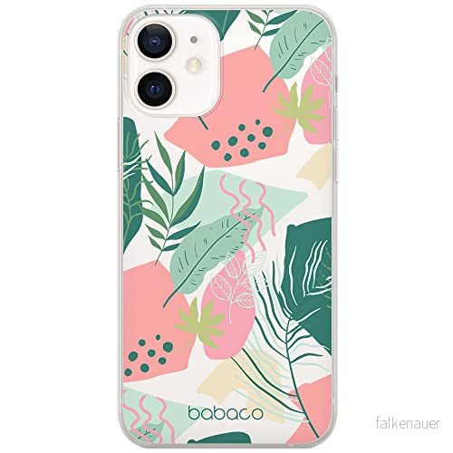 ERT GROUP mobiltelefonfodral för Apple Iphone 12 Mini originalt och officiellt licensierat Babaco mönster Plants 010 Vit optimalt anpassad till formen på mobiltelefonen, gedeeltelijk transparant 5903932573749
