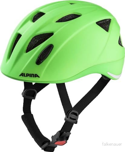 ALPINA XIMO L.E. Lätt, säker och okrossbar cykelhjälm med valfri LED lampa för barn, grön matt, 4751 cm 4003692281456