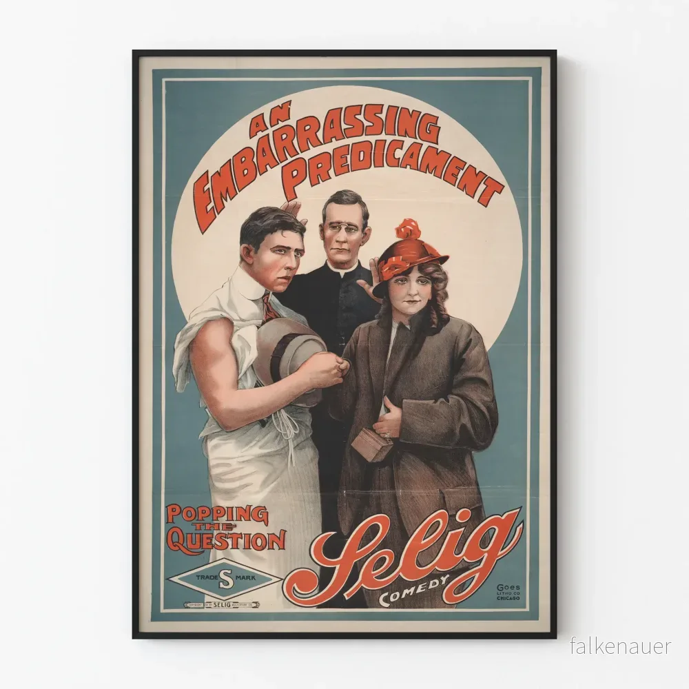 Vintageposter av komedi "Ett pinsamt dilemma"