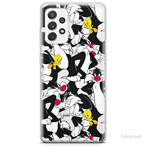 ERT GROUP mobiltelefonfodral för Samsung A72 5G originalt och officiellt licensierat Looney Tunes mönster Sylvester & Tweety 004 anpassad till formen på mobiltelefonen, gedeeltelijk transparant 5903040078150