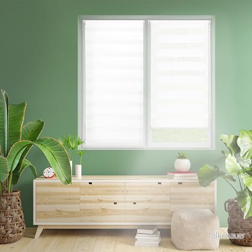 Blindecor Indus dubbelrullgardin fästs utan borrning duo rullgardin vit 70 x 220 cm (bredd längd) tygstorlek 67 215 8434363291010