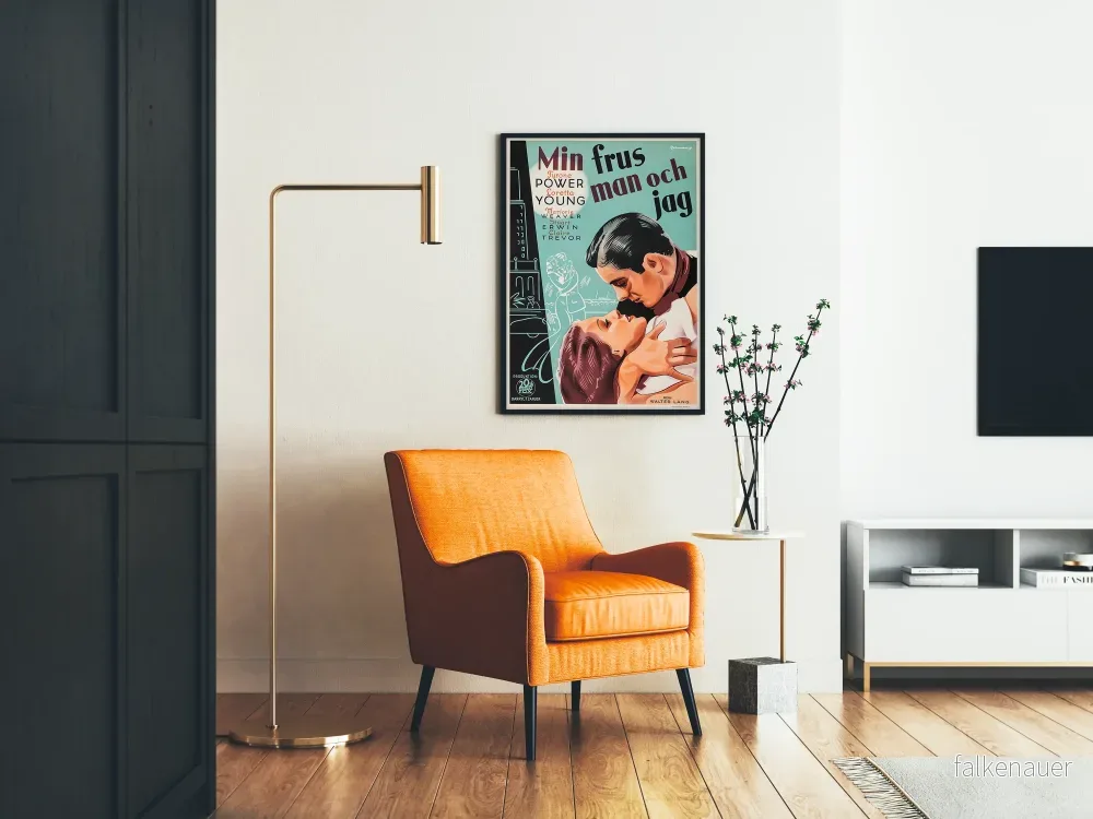 Vintage romantisk poster Min frus man och jag för väggdekoration - Bild 2