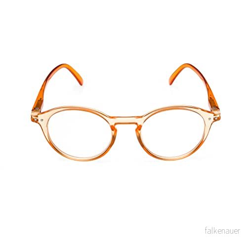 Contacta, Jelly, Läsglasögon för män och kvinnor, Halvtransparent glänsande båge med Flex-stavar, Orange färg, Dioptrar +1,00, Förpackning glasögonfodral, 26g 8054529516407