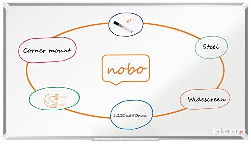 Nobo Premium Plus Widescreen Stål Magnetisk Whiteboard 1220x690 mm 5028252611947