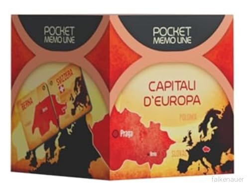 Cranio Creations Pocket Memo Line Europas huvudstäder, ett nytt sätt att spela och lära sig med minne, italiensk utgåva 8034055584835