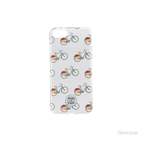 Dodo & Cath skyddsskal för smartphone, transparent, unik design cyklar, kompatibel med iPhone 7/8 8436557686008